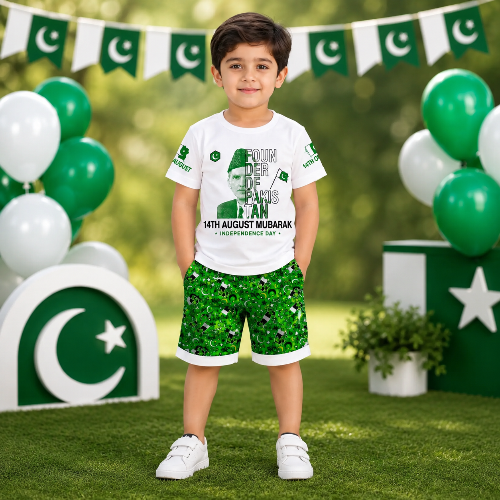 14 August 2 Pcs Boy's Shirt And Shorts Set