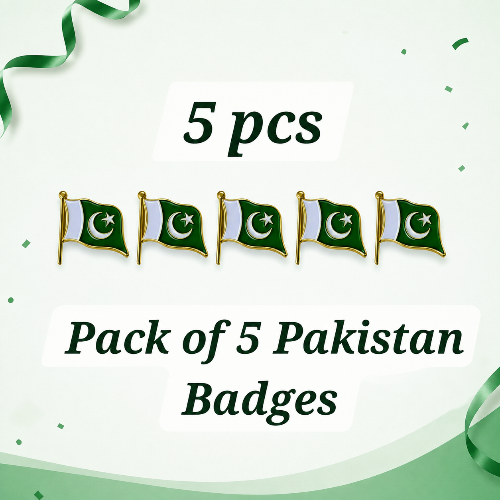 14th August Flag Badges Set of 5 Metal