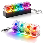 4-Key Mechanical Keyboard Clicker Keychain | Portable Mechanical Switch Fidget Toy | Stress Relief Finger Clicker | Tactile Keyboard Keychain with Light thumbnail 2