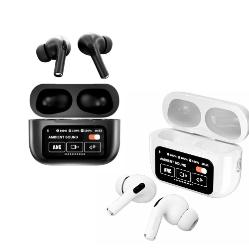 A9 Pro ANC Bluetooth 5.4 Wireless Earbuds with Smart Screen and Active Noise Cancellation
